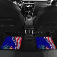 Personalised American Samoa and United States Car Mats Bald Eagle and Seal Hibiscus Polynesian Pattern - Wonder Print Shop
