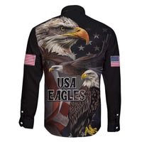 American Eagles Family Matching Long Sleeve Bodycon Dress and Hawaiian Shirt United States Flag Vintage Style - Wonder Print Shop