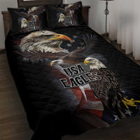 American Eagles Quilt Bed Set United States Flag Vintage Style - Wonder Print Shop