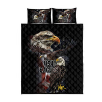 American Eagles Quilt Bed Set United States Flag Vintage Style - Wonder Print Shop