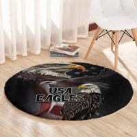 American Eagles Round Carpet United States Flag Vintage Style