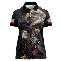 American Eagles Women Polo Shirt United States Flag Vintage Style - Wonder Print Shop