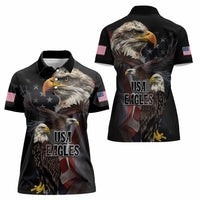 American Eagles Women Polo Shirt United States Flag Vintage Style - Wonder Print Shop