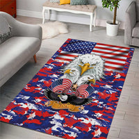 American Eagles Area Rug United States Flag Camouflage Style - Wonder Print Shop
