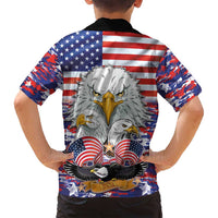 American Eagles Family Matching Off Shoulder Short Dress and Hawaiian Shirt United States Flag Camouflage Style - Wonder Print Shop