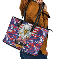 American Eagles Leather Tote Bag United States Flag Camouflage Style - Wonder Print Shop