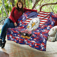 American Eagles Quilt United States Flag Camouflage Style - Wonder Print Shop