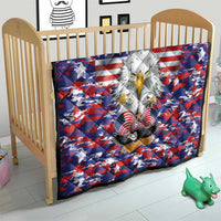 American Eagles Quilt United States Flag Camouflage Style - Wonder Print Shop