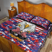 American Eagles Quilt Bed Set United States Flag Camouflage Style - Wonder Print Shop