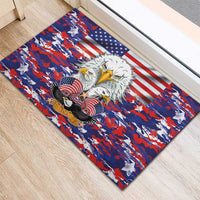 American Eagles Rubber Doormat United States Flag Camouflage Style - Wonder Print Shop