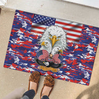 American Eagles Rubber Doormat United States Flag Camouflage Style - Wonder Print Shop