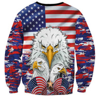American Eagles Sweatshirt United States Flag Camouflage Style - Wonder Print Shop