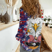 American Eagles Women Casual Shirt United States Flag Camouflage Style - Wonder Print Shop