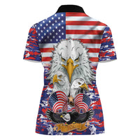 American Eagles Women Polo Shirt United States Flag Camouflage Style - Wonder Print Shop