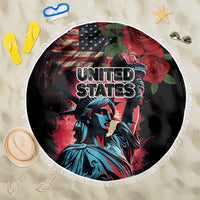 United States Independence Day Beach Blanket The 4th of July Statue of Liberty Retro Style - Wonder Print Shop