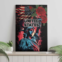 United States Independence Day Canvas Wall Art The 4th of July Statue of Liberty Retro Style - Wonder Print Shop