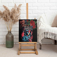 United States Independence Day Canvas Wall Art The 4th of July Statue of Liberty Retro Style - Wonder Print Shop