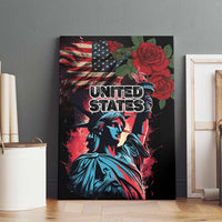 United States Independence Day Canvas Wall Art The 4th of July Statue of Liberty Retro Style - Wonder Print Shop