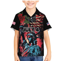 United States Independence Day Family Matching Mermaid Dress and Hawaiian Shirt The 4th of July Statue of Liberty Retro Style - Wonder Print Shop