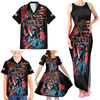 United States Independence Day Family Matching Tank Maxi Dress and Hawaiian Shirt The 4th of July Statue of Liberty Retro Style - Wonder Print Shop