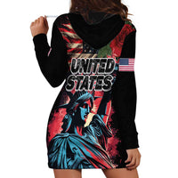 United States Independence Day Hoodie Dress The 4th of July Statue of Liberty Retro Style - Wonder Print Shop