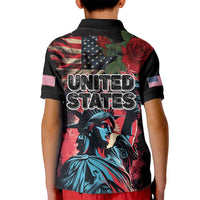 United States Independence Day Kid Polo Shirt The 4th of July Statue of Liberty Retro Style - Wonder Print Shop
