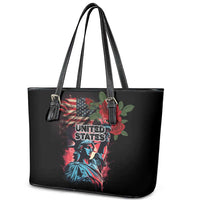 United States Independence Day Leather Tote Bag The 4th of July Statue of Liberty Retro Style - Wonder Print Shop