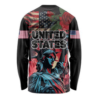 United States Independence Day Long Sleeve Shirt The 4th of July Statue of Liberty Retro Style - Wonder Print Shop