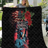 United States Independence Day Quilt The 4th of July Statue of Liberty Retro Style - Wonder Print Shop