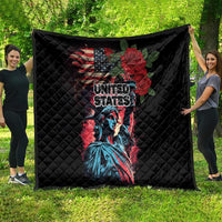 United States Independence Day Quilt The 4th of July Statue of Liberty Retro Style - Wonder Print Shop