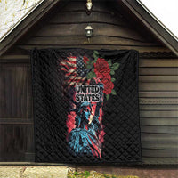 United States Independence Day Quilt The 4th of July Statue of Liberty Retro Style - Wonder Print Shop