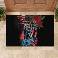 United States Independence Day Rubber Doormat The 4th of July Statue of Liberty Retro Style - Wonder Print Shop