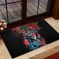 United States Independence Day Rubber Doormat The 4th of July Statue of Liberty Retro Style - Wonder Print Shop