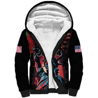 United States Independence Day Sherpa Hoodie The 4th of July Statue of Liberty Retro Style - Wonder Print Shop
