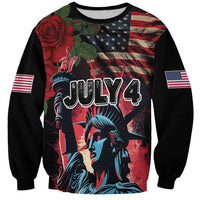 United States Independence Day Sweatshirt The 4th of July Statue of Liberty Retro Style - Wonder Print Shop