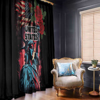 United States Independence Day Window Curtain The 4th of July Statue of Liberty Retro Style - Wonder Print Shop