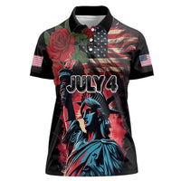 United States Independence Day Women Polo Shirt The 4th of July Statue of Liberty Retro Style - Wonder Print Shop