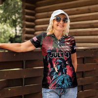 United States Independence Day Women Polo Shirt The 4th of July Statue of Liberty Retro Style - Wonder Print Shop