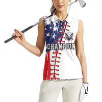 American Baseball Women Sleeveless Polo Shirt Go Champion 2024 - Wonder Print Shop