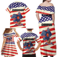 American Football Family Matching Off Shoulder Maxi Dress and Hawaiian Shirt Go Champion 2024 - Wonder Print Shop