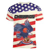 American Football Women V-Neck T-Shirt Go Champion 2024 - Wonder Print Shop
