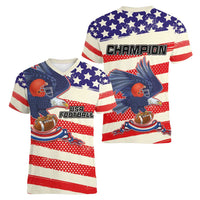 American Football Women V-Neck T-Shirt Go Champion 2024 - Wonder Print Shop