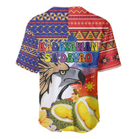 Philippines Kadayawan Baseball Jersey Filipino Eagle Durian with Polynesian and Igorots Pattern - Wonder Print Shop
