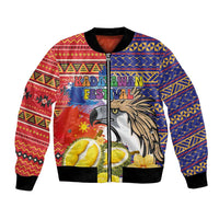 Philippines Kadayawan Bomber Jacket Filipino Eagle Durian with Polynesian and Igorots Pattern - Wonder Print Shop
