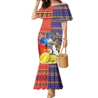 Philippines Kadayawan Family Matching Mermaid Dress and Hawaiian Shirt Filipino Eagle Durian with Polynesian and Igorots Pattern - Wonder Print Shop