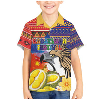 Philippines Kadayawan Family Matching Mermaid Dress and Hawaiian Shirt Filipino Eagle Durian with Polynesian and Igorots Pattern - Wonder Print Shop