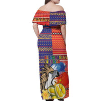 Philippines Kadayawan Family Matching Off Shoulder Maxi Dress and Hawaiian Shirt Filipino Eagle Durian with Polynesian and Igorots Pattern - Wonder Print Shop