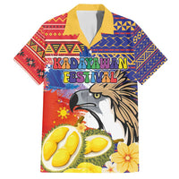 Philippines Kadayawan Family Matching Off Shoulder Short Dress and Hawaiian Shirt Filipino Eagle Durian with Polynesian and Igorots Pattern - Wonder Print Shop