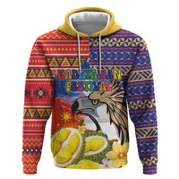 Philippines Kadayawan Hoodie Filipino Eagle Durian with Polynesian and Igorots Pattern - Wonder Print Shop