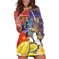 Philippines Kadayawan Hoodie Dress Filipino Eagle Durian with Polynesian and Igorots Pattern - Wonder Print Shop